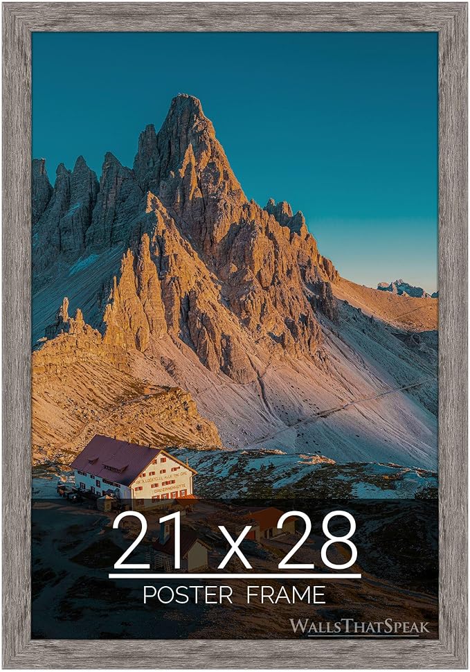 wallsthatspeak 21x28 Gray Barnwood Picture Frame for Puzzles Posters Photos or Artwork