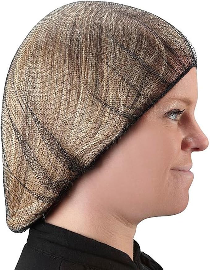 FRONTLINE Hair Nets 100 Pack Premium Invisible Nylon Mesh Hair Cover for Food Service Workers Disposable Cap Elastic Hairnet