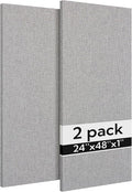 Olanglab Acoustic Panels 2 Pack, 48''x24'' Large Sound Panels, Fabric Wrapped Sound Proof Foam Panels for Walls, Sound Absorbing Panels for Recording Studio Acoustical Treatments (Light Grey)