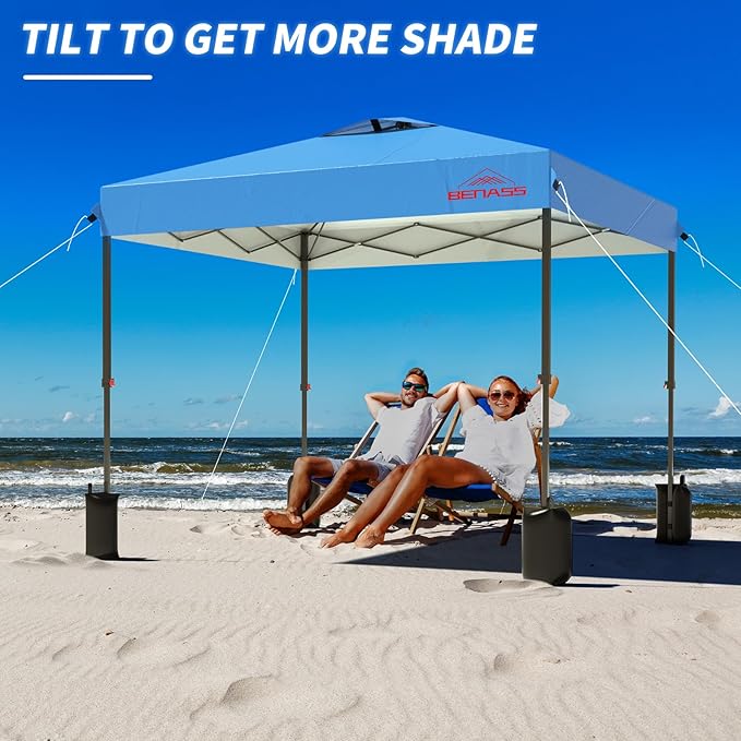 10x10 Pop Up Canopy, Easy Up Canopy Tent, Heavy Duty Tents for Parties, One Person Set Up Event Tent, Turquoise