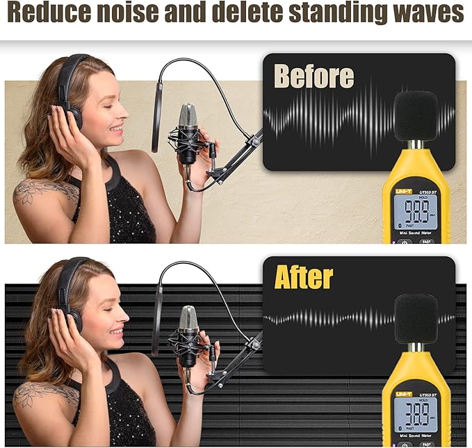 30 Pack Sound Proof Foam Panels for Walls, 12" x 12" x 2" Self-Adhesive Acoustic Panels, High-Density Soundproof Wall Panels for Studio Home and Ceilings (Black)