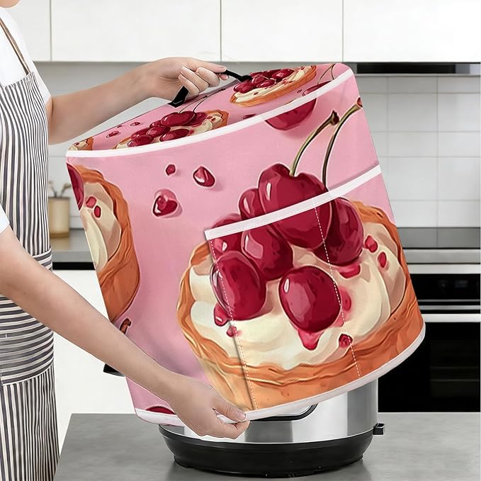 Rice Cooker Cover, Dust Cover for Kitchen Appliances with Handle and Storage Pocket, Easy to Clean Kitchen Decor Gift, Fits 3-6-8 Quart Instant Pot, Slow Cooker and Air Fryer