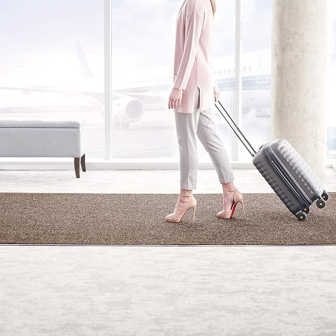 Consolidated Plastics Brush Dry Mat - Made in USA, Heavy-Duty Commercial DoorRug for Indoor/Outdoor Entryways, Non-Slip Backing for High-Traffic Areas (Brown, 2' x 3')