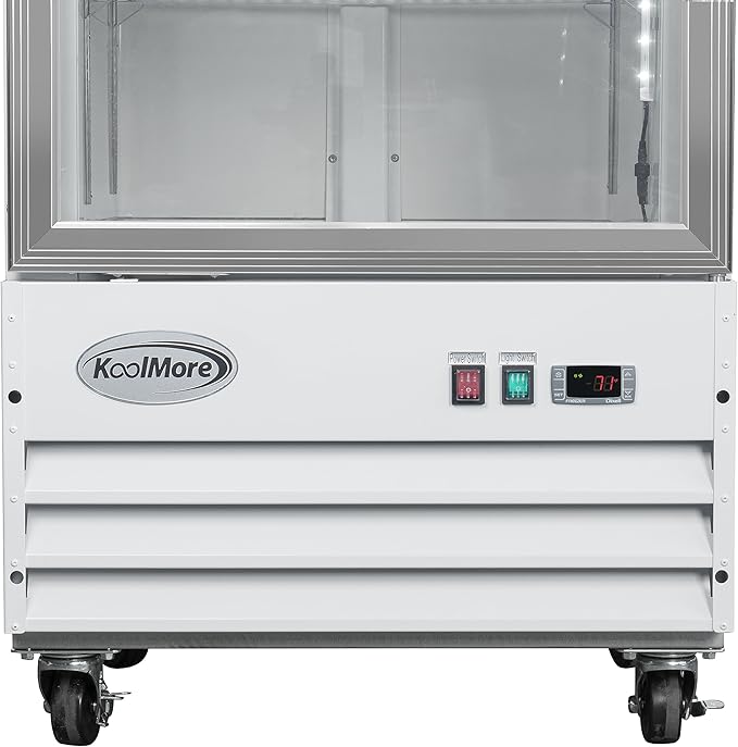 KoolMore 26 in. Commercial One Glass Door Display Upright Freezer Merchandiser in White 9 Cu. Ft. (MDF-1GD-9C-WH)