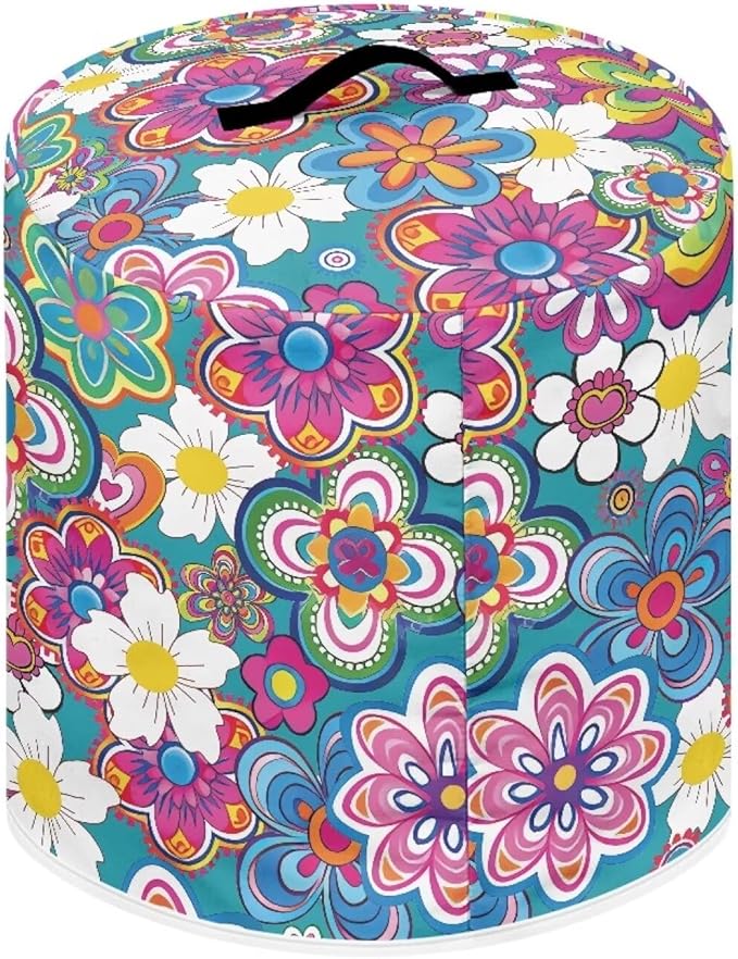 Ethnic Floral Pressure Cooker Cover Instant Pot Accessories Instant Pot Kitchen Appliance Dust Cover with Pockets for Rice Cooker Air Fryer Slow Cooker Dust Covers for Kitchen Size S