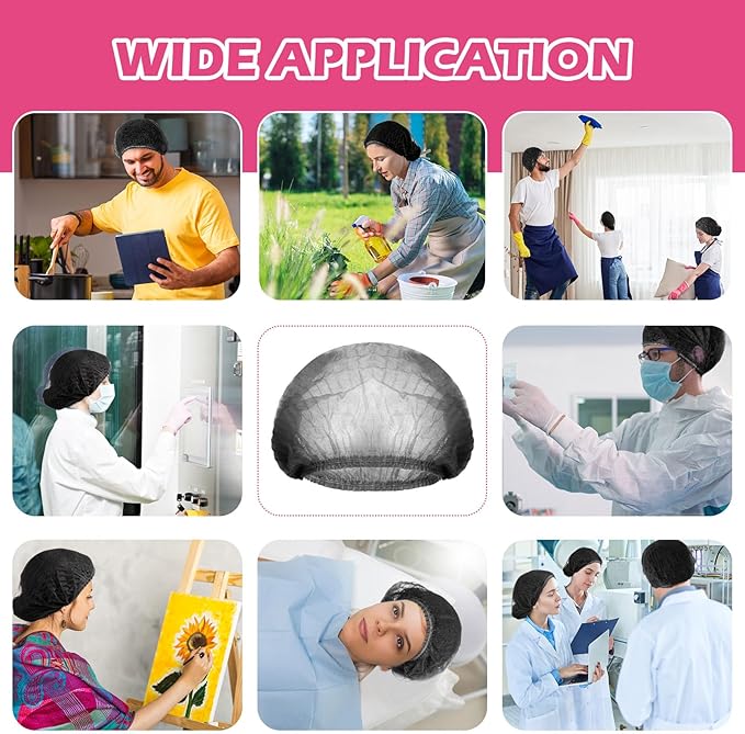 Yahenda 1000 Pcs Disposable Bouffant Caps Bulk Hair Nets 21" Non Woven Hairnet for Food Service Restaurant Lab Kitchen