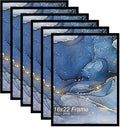 16x22 Picture Frame Set of 6, Black Frame for 16 x 22 Inch Picture Poster Photo, Light Weight and High Transparent 16 by 22 Frame for Wall - 6 Pack/Black/16 x22