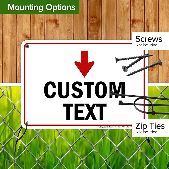 Custom Arrow,Custom Directional Sign, Down Arrow,7x10 Inches, Rust Free .040 Aluminum, Fade Resistant, Made in USA by My Sign Center