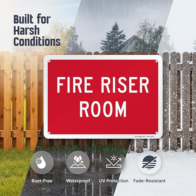 SmartSign "Fire Riser Room" Sign | 7" x 10" Aluminum