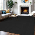 IOHOUZE Washable Area Rug 6x9 Non Slip Rubber Backed Rugs for Living Room, Dining Room Rugs Bedroom Rug, Woven Indoor Floor Carpet for Living Room Nursery Office, Black/Grey