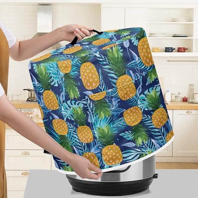 Pineapple Kitchen Appliance Cover for 3 qt Pressure Cooker,Small Appliance Dust Cover for Electric Pressure Cooker/Air Fryer/Rice Cooker/Steamer/Toaster/Oven,Washable