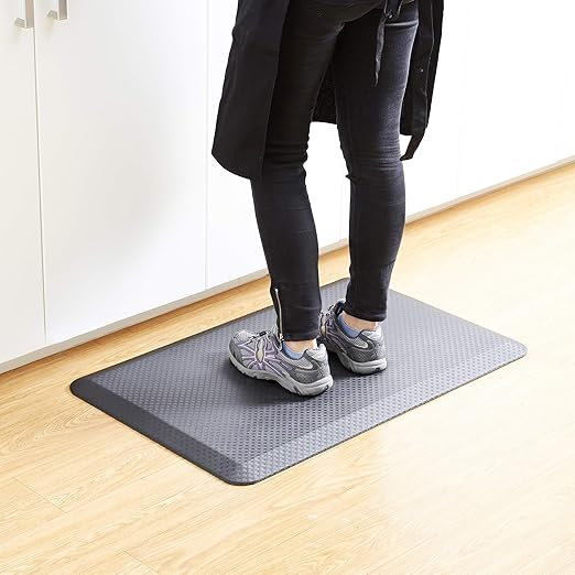 Amazon Basics 3/4" Rectangular Durable Anti-Fatigue Ergo Comfort Standing Mat, 32x20, Black