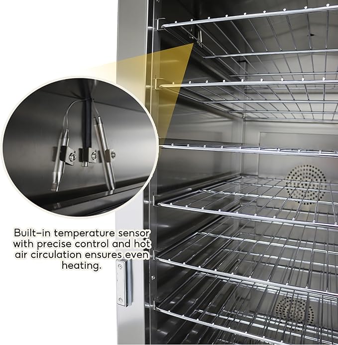 TECHTONGDA Commercial Heated Holding & Proofing Cabinet Mobile Food Warmer with Glass Door 11 Layers Stainless Steel Catering Case 86-185℉ 220V