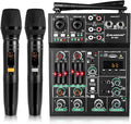 Pro 5 Channel Audio Mixer Mic Set for Live Streaming, Family Karaoke, Studio Recording, Bluetooth Dual Wireless Microphone System with USB Interface & 48V Phantom Power
