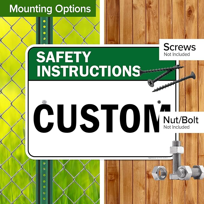 Custom Safety Instructions Sign, Ansi Sign, Osha Compliant, 18x24 Inches, Rust Free .063 Aluminum, Fade Resistant, Made in USA by My Sign Center