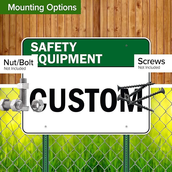 Custom Safety Equipment Sign, Ansi Sign, Osha Compliant, 36x48 Inches, Rust Free DiBound, Fade Resistant, Made in USA by My Sign Center