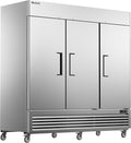 Coolski 82 Inch Commercial Refrigerator 3 Doors, Reach-In Refrigerator Fridge for Restaurants Stores Garages, 72 Cu.Ft. Large Capacity Auto Defrost Fan Cooling, ETL NSF Approved
