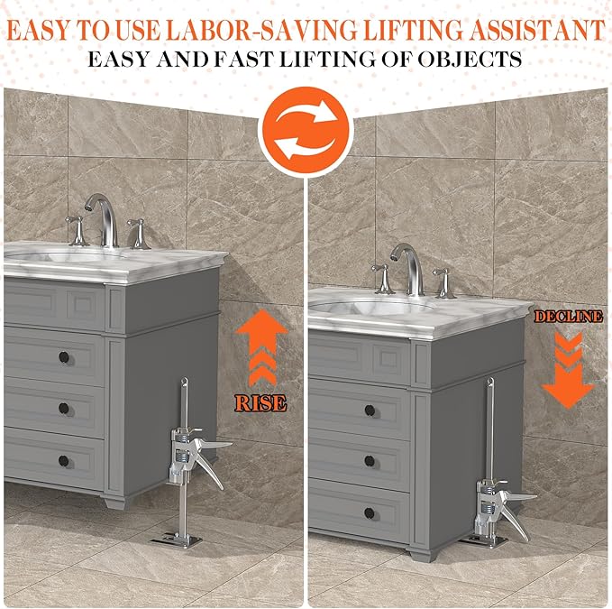 Labor-Saving Arm Jack Two-Piece Set for Wall Tile Positioning, Doors, Windows, Cabinets, Installation, Furniture Lift, Drywall Lift, Lift Tools (15.7) (Silvery, 15.7)