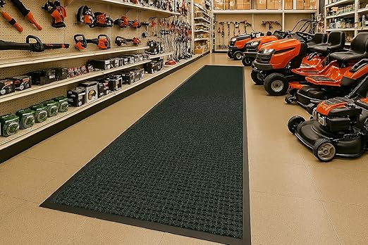 Guardian WaterGuard Indoor/Outdoor Wiper Scraper Floor Mat, Rubber/Nylon, 3'x10', Green