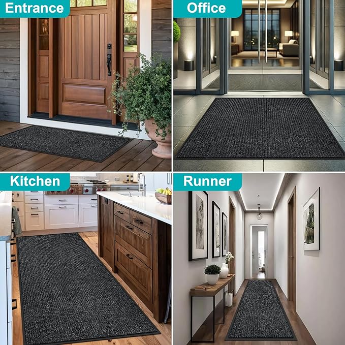 Azadx 3'x5' Front Door Mat Heavy Duty Indoor Outdoor Door Mat Non-Slip Backing Doormat for Entryway Stain and Fade Resistant Commercial Floor Mats Entry Mat Low Profile Welcome Door Mats
