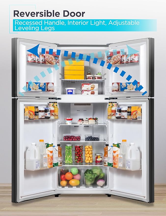 BLACK+DECKER 12.1 Cu. Ft. Top Mount Refrigerator with Freezer, 2 Door Refrigerator with Top Freezer and Adjustable Temperature Control, For Homes and Apartments, ENERGY STAR, BR1210HB, Black