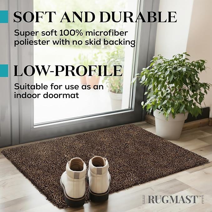 Premium Microfiber Indoor Door Mat – 24"x36" Washable Entry Mat, Non-Slip, Waterproof Backing, Super Absorbent, Low Profile Entryway Doormat for Indoor Entrance