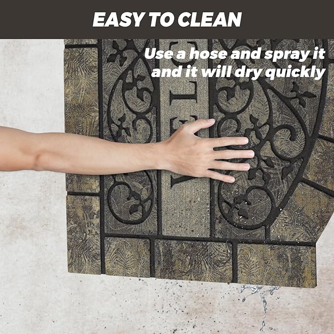 Thick Welcome Mats Outdoor, 24 * 36" Large Front Door Mat Entrance, Durable Welcome Mat for Front Door, Heavy Duty No Slip Rubber Outdoor Mats for Home Entrance