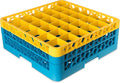 CFS (RG36-2C411) OptiClean 36-Compartment Glass Rack with 2 Extenders Yellow