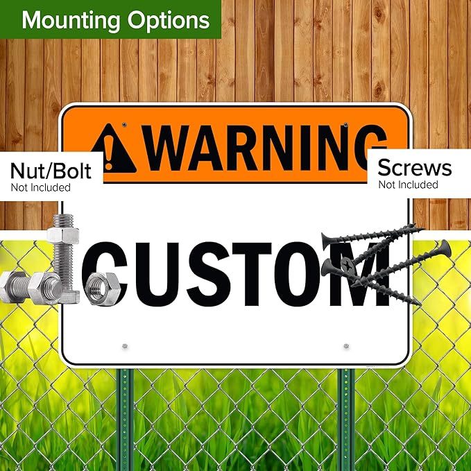 Custom warning Sign, Ansi Sign, Osha Compliant, 36x48 Inches, Rust Free DiBound, Fade Resistant, Made in USA by My Sign Center