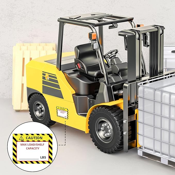 Zhanmai 100 Pcs Pallet Rack Capacity Labels 3 x 4 Inches Pallet Racking Caution Max Load Shelf LBS Warning Stickers Bright PVC Industrial Strength Sticker Warehouse Safety Forklift Cross Beam Safety