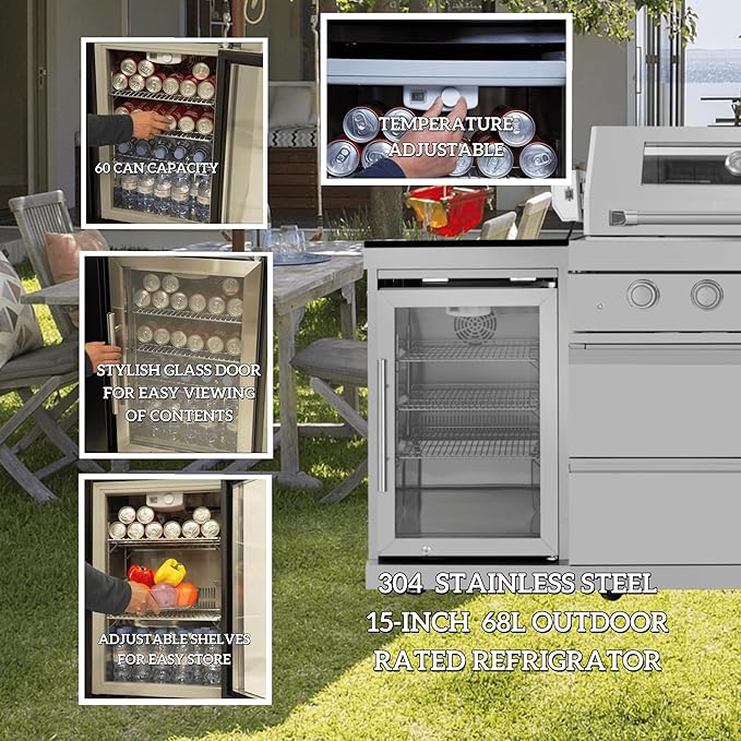 96-Inch 6-Burner 85000 BTU Propane Gas Outdoor Kitchen Island Grill with Wine Cooler, Rotisserie & Granite Countertops – Combining a spacious grilling area with versatility, Silver