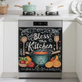 Magnetic Dishwasher Cover,Bless This Kithcen Reusable Dishwasher Magnetic Cover Decorative Door Covers Panel for Home Kitcen 23" x 26"