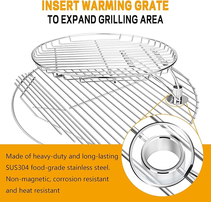 19.5" Cast Iron Round Grill Grate Grid for Pit Boss K24,Akorn Kamado Ceramic Grill,Char-Griller 16620,Louisiana Grills K24,Solid Rod Round Coookin Grate Grill Grids