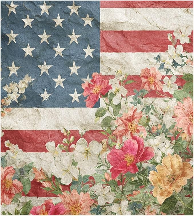 American Flag Flower Dishwasher Magnet Cover Front Door Magnetic Dishwasher Cover Decorative Refrigerator Magnet Covers Dishwashers Magnetic Sticker for Kitchen Home, 23" x 26"