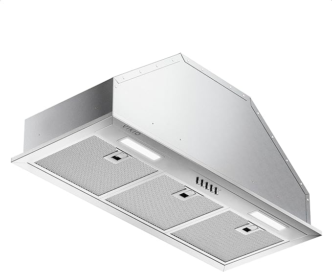 Stainless Steel Range Hood Insert 30 Inch, 580 Max CFM, 5-Layer Aluminum Mesh Filter, LED Lights&3-Speed Push Button Controls for 50% Better Suction, Ducted/Ductless Built Kitchen Vent