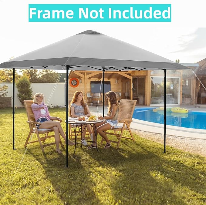 Canopy Replacement Top Cover with Air Vents for 12x12 Pop up Canopy Tent, Fit for 12x12 Pop up Gazebo, Waterproof & Anti-UV for Outdoor Shade (Frame Not Included) (Grey)
