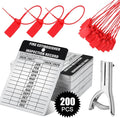 Moxweyeni 200 Set Fire Extinguisher Tag Bulk 2026-2029 Monthly Aluminum Metal Fire Extinguisher Inspection Record Tags with Tamper Seals & Hole Puncher - Tear Proof Weatherproof for Indoor Outdoor