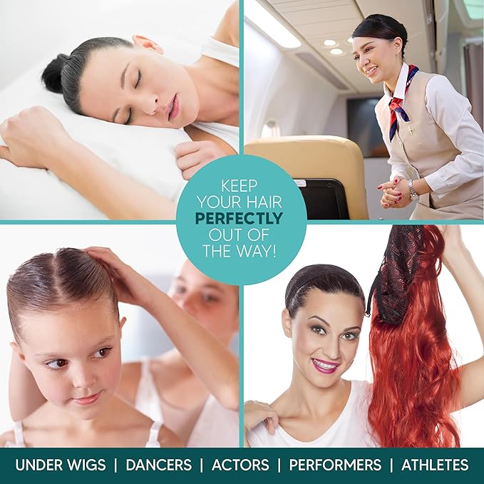 Invisible Hair Nets for Women & Men | Pack of 100 | Elastic 24" Mesh Hair Net for Buns, Long Hair & Short Hair - Hairnets for Ballet Dancers, Sleeping, Wig Storage, Food Service & More