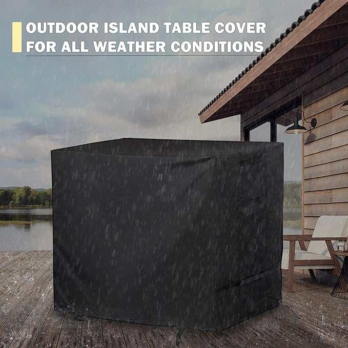Outdoor Island Table Cover for Feasto Grill Cart with Storage Cabinet, Outdoor Kitchen Cabinet Cover for BBQ Storage Cabinet/Outdoor Kitchen Cart/Outdoor Prep Table