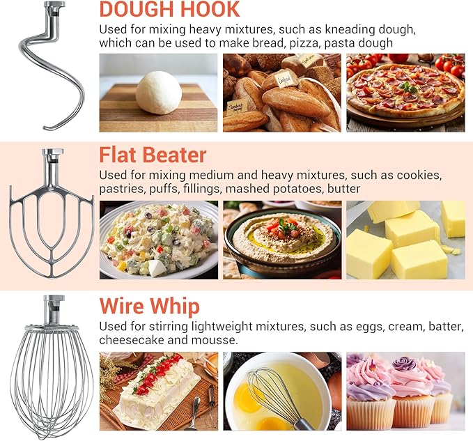 20QT Commercial Planetary Stand Mixer, Heavy Duty Dough Mixer with 60-Min Timer & Splatter Guard, 3 Speeds for Kneading, Creaming, Whipping, for Bakery, Pizzeria, Restaurant