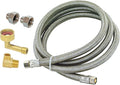Eastman Dishwasher Installation Kit, 12 Ft Braided Stainless Steel Supply Line with Adapters, 3/8 Inch Compression Ends, 69008