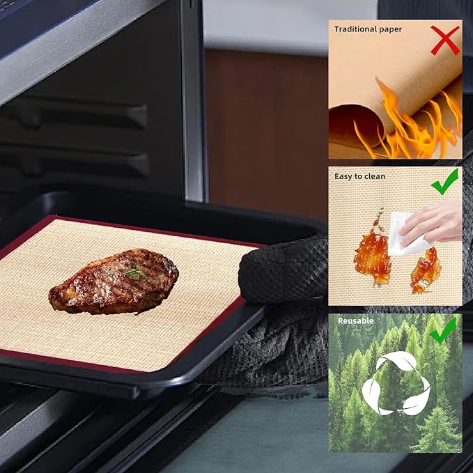 Reusable Silicone Liners For Cuisinart TOA-60 TOA-65 TOA-70 Air Fryer Toaster Oven, Accessories For Cuisinart Convection Toaster Oven basket（4 PCS ）