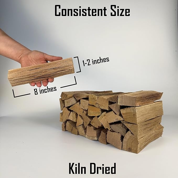 Pizza Oven Wood Kiln Dried Mini Split OAK 8" inch Long Pizza Wood for Cooking, Grilling or Smoking 1,248 cu. in. of Oak Wood for Mini Wood Stove Cooking Wood, Smoking Wood