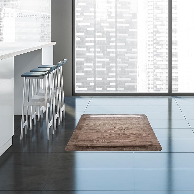 Rhino Mats, Softwoods Anti Fatigue Floor Mat, Commercial Grade Kitchen Mat, Standing Desk Mat, Office, Garage or Anywhere, Standing Comfort. (Driftwood, 3' x 3' x 1/2")