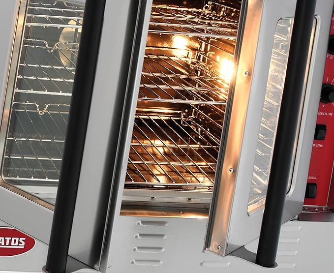 Kratos Commercial Convection Oven, Liquid Propane Powered Full Size Single Deck Freestanding Oven, 54,000 BTU, Stainless Steel