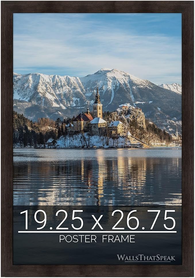 wallsthatspeak 19.25x26.75 Espresso Brown Picture Frame for Puzzles Posters Photos or Artwork