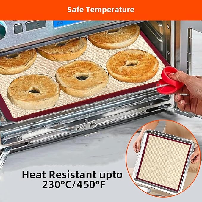 Reusable Silicone Liners For Cuisinart TOA-60 TOA-65 TOA-70 Air Fryer Toaster Oven, Accessories For Cuisinart Convection Toaster Oven basket（4 PCS ）