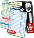 Cathy Yoder's Air Fryer Cheat Sheet Set, Air Fryer Accessories, AirFryer Cooking Guide Magnetic Cheat Sheet, AirFryer Cook Times Chart Magnet, Internal Food Temp for 80+ Popular Foods - Sand
