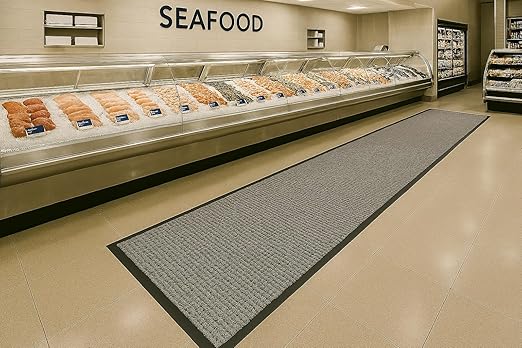 Guardian WaterGuard Indoor/Outdoor Wiper Scraper Floor Mat, Rubber/Nylon, 3'x12', Grey