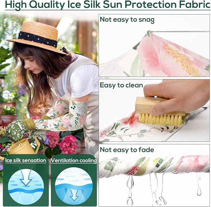 YUNVI Gardening Sleeves Farm Sun Protection Cooling Arm Sleeves to Cover Arm for Women